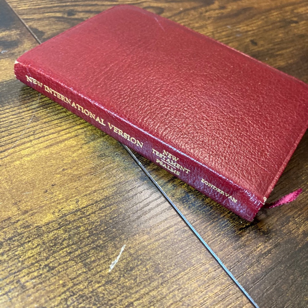 NIV New Testament + Psalms Zondervan 1978 Pocket Burgundy Genuine Leather Bible